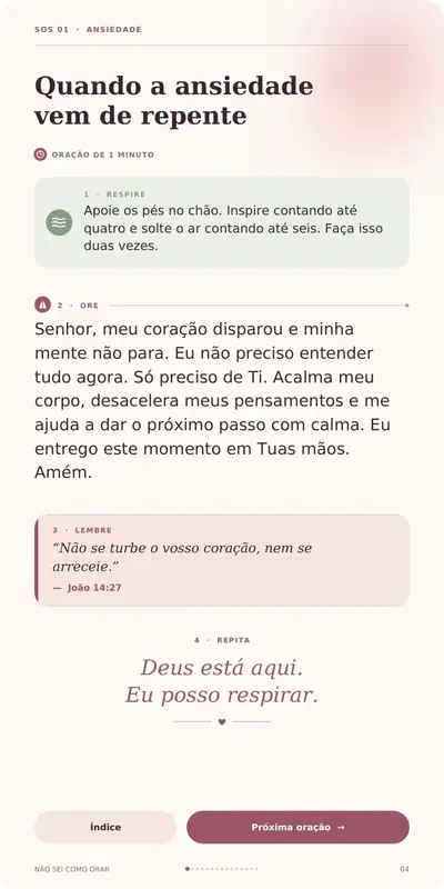 Página do e-book: Orações SOS de 1 Minuto